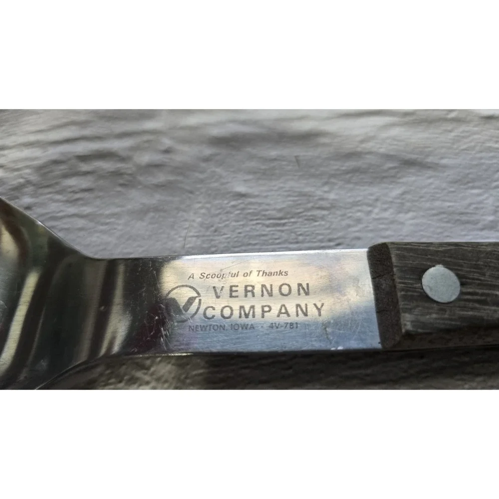 Vernon Company Ice Cream Scooper Stainless Steel With Wood Handle Vintage...